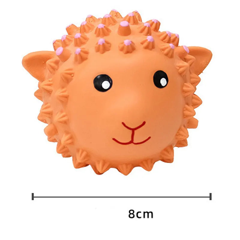 Latex squeaky dog toy with spiky texture in animal shape for small medium dogs