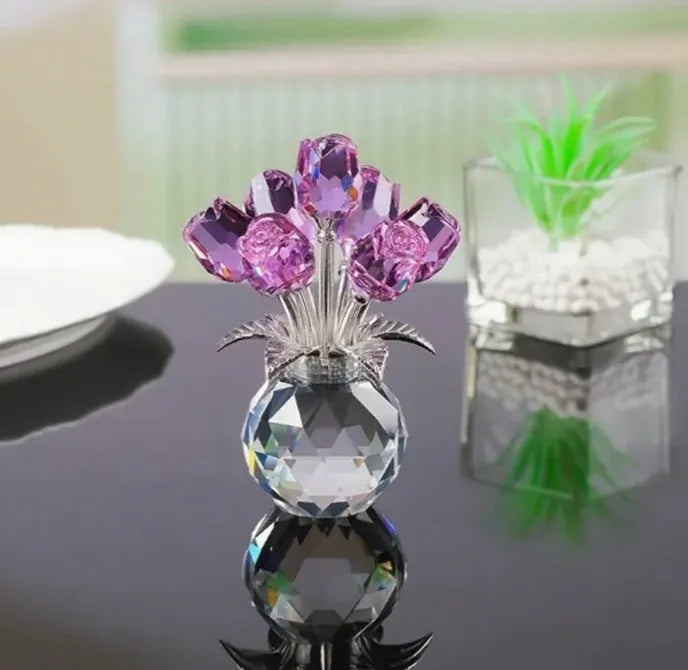 K9 crystal geometric rose decoration in multiple colour options including blue, red, purple, pink, yellow, green, and colourful