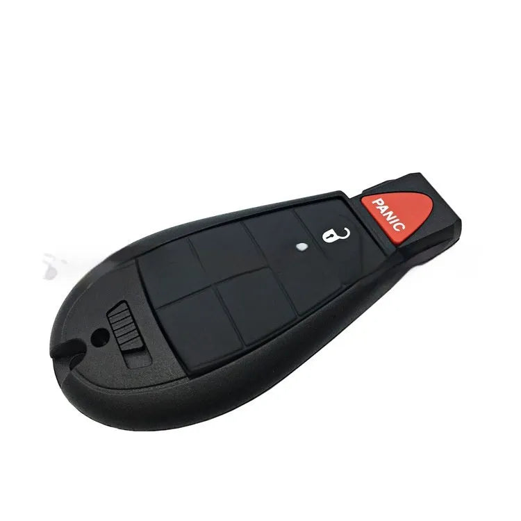 White plastic replacement key shell for Dodge and Chrysler cars, shown with dimensions 85mm by 42mm.