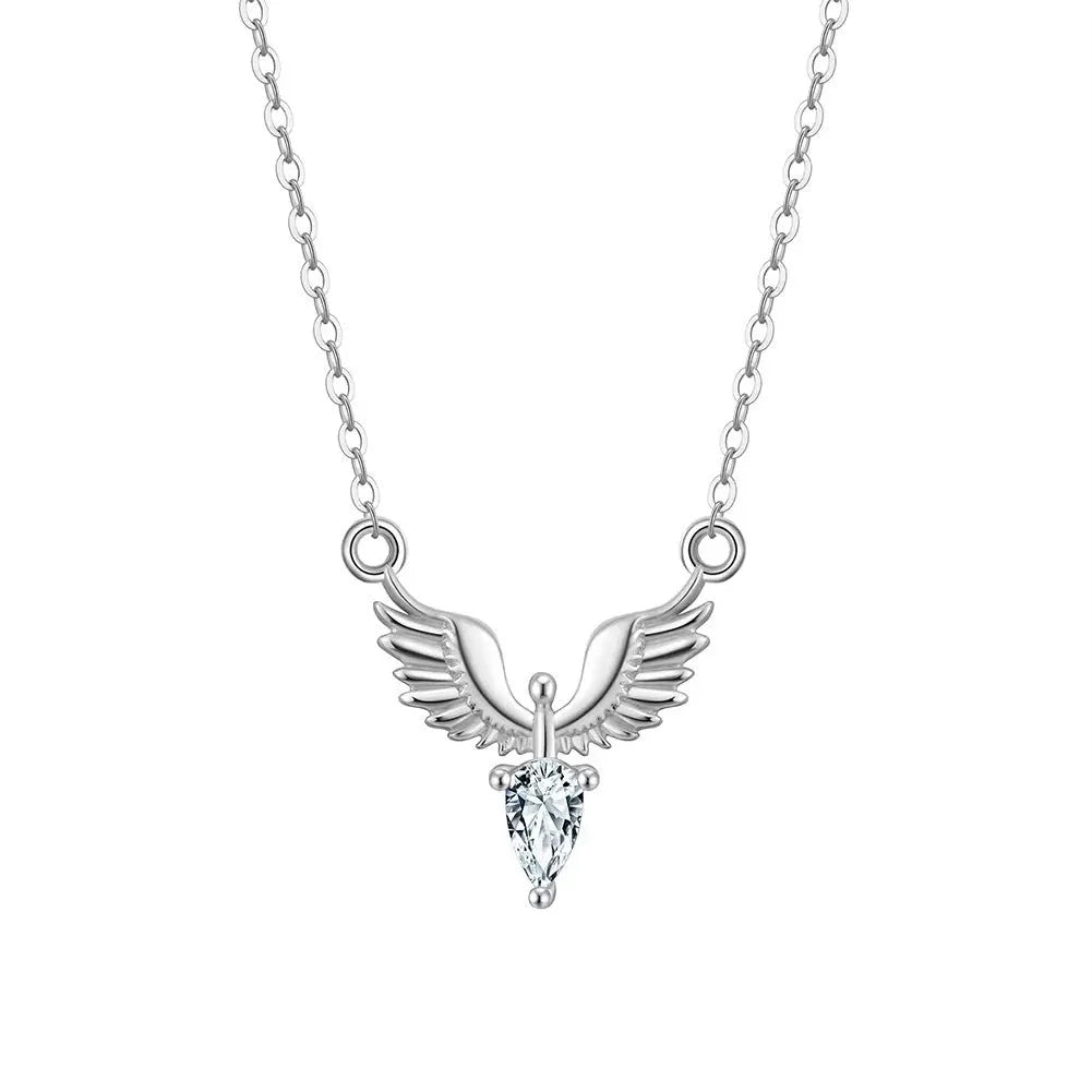 925 sterling silver necklace with eagle pendant on O-ring chain, adjustable 41-50cm length