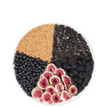 Black wolfberry mulberry tea with flaxseed and fig in tea bag packaging