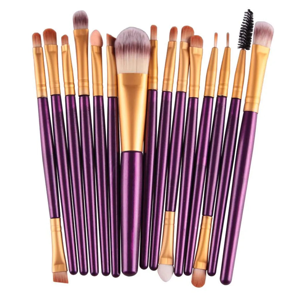 MAANGE 18 piece professional make-up brush set with fan-shaped cosmetic tool