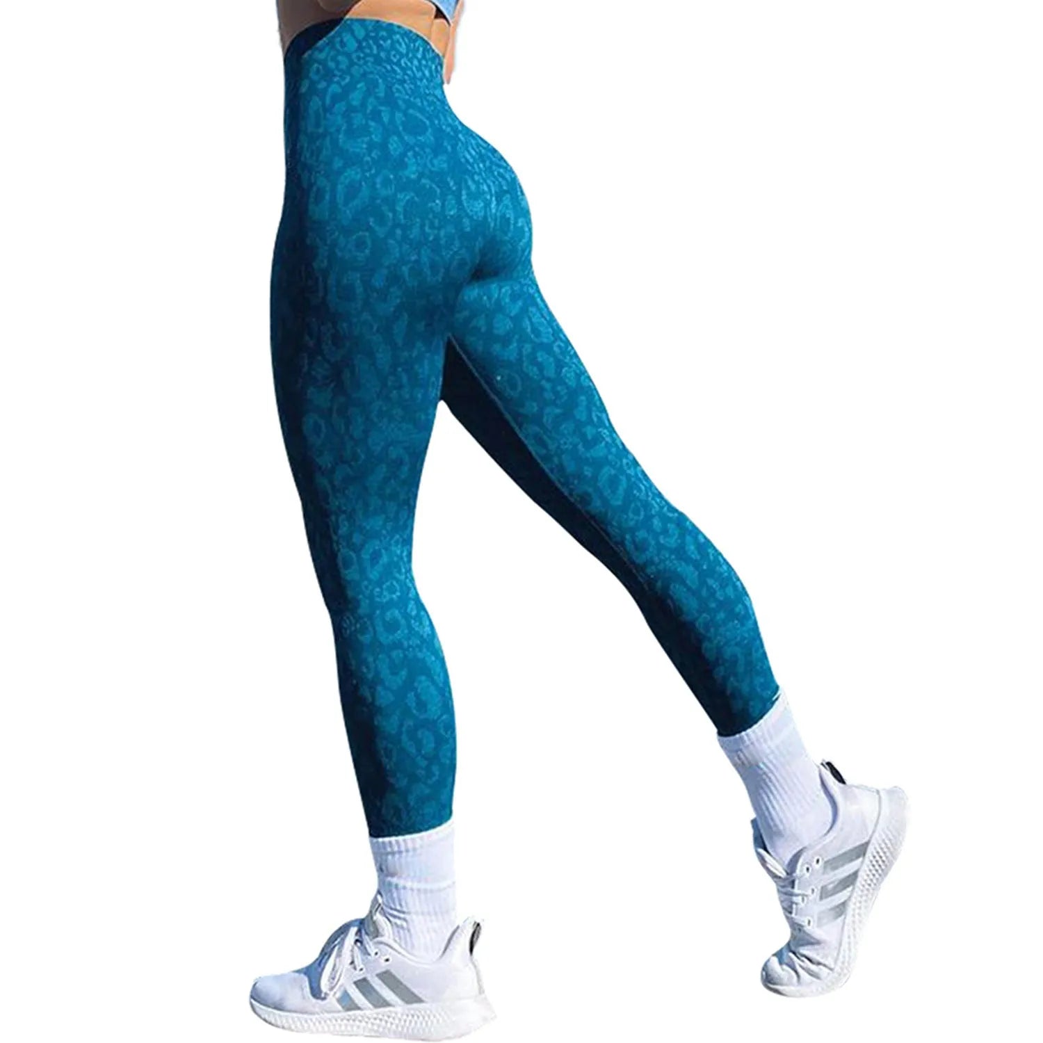 Women's booty lifting fitness leggings in camo and leopard print designs for gym and yoga workouts