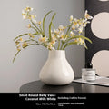 Ceramic round belly French vase with coloured glaze finish in black colour option