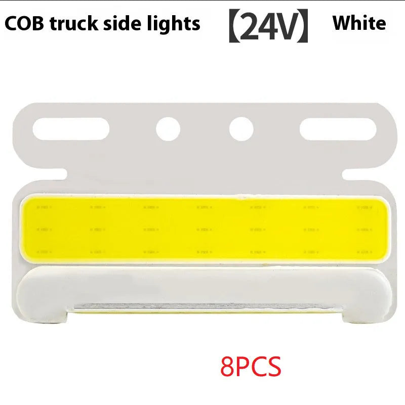 Waterproof COB LED truck side light for 12V and 24V commercial vehicles in aluminium alloy housing