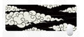 Large natural rubber desk mat with Japanese style simple pattern on a wooden desk.