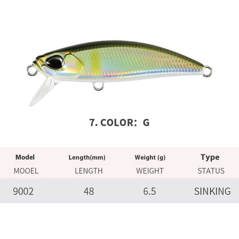 Japanese submerged mino fishing lure for mandarin fish and snakehead, 48mm length