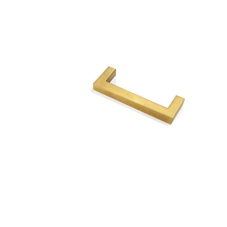 Stainless steel square pipe cabinet door handle in brushed silver finish