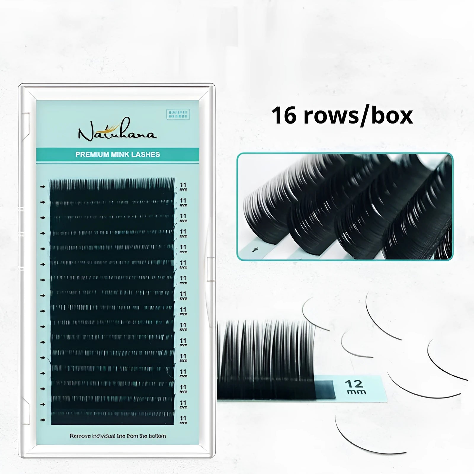 Pair of artificial fibre false eyelashes with soft velvet texture, showing varied curl and length options.