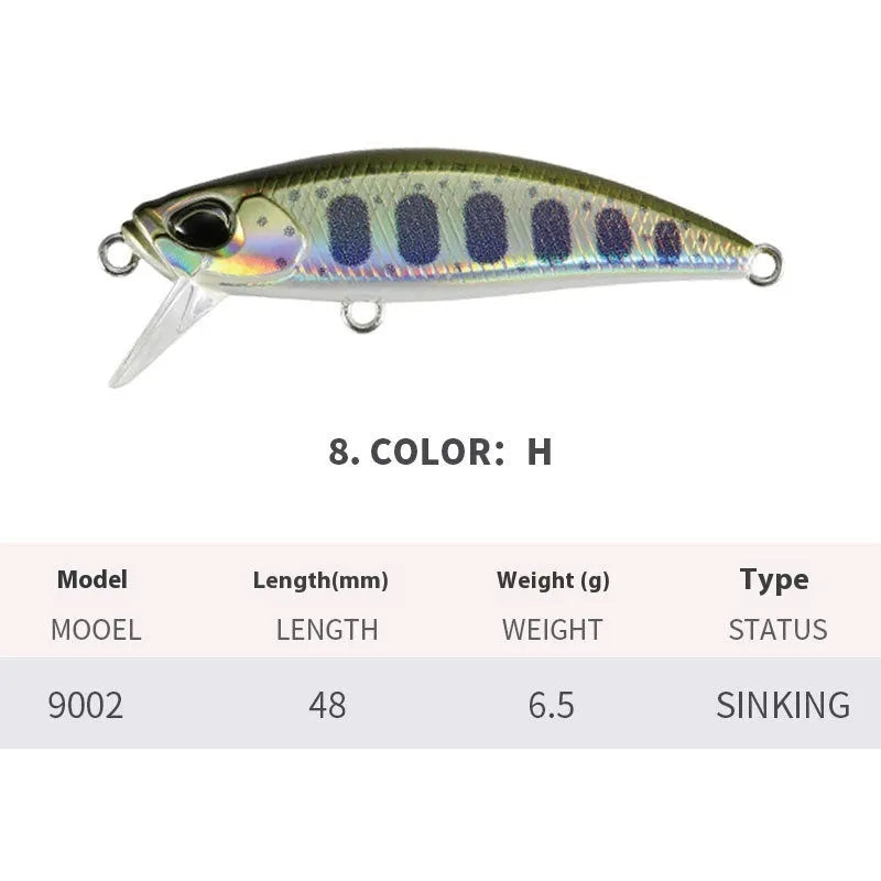 Japanese submerged mino fishing lure for mandarin fish and snakehead, 48mm length