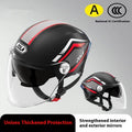 3C certified motorcycle half helmet with battery sun visor in light brown double mirror finish