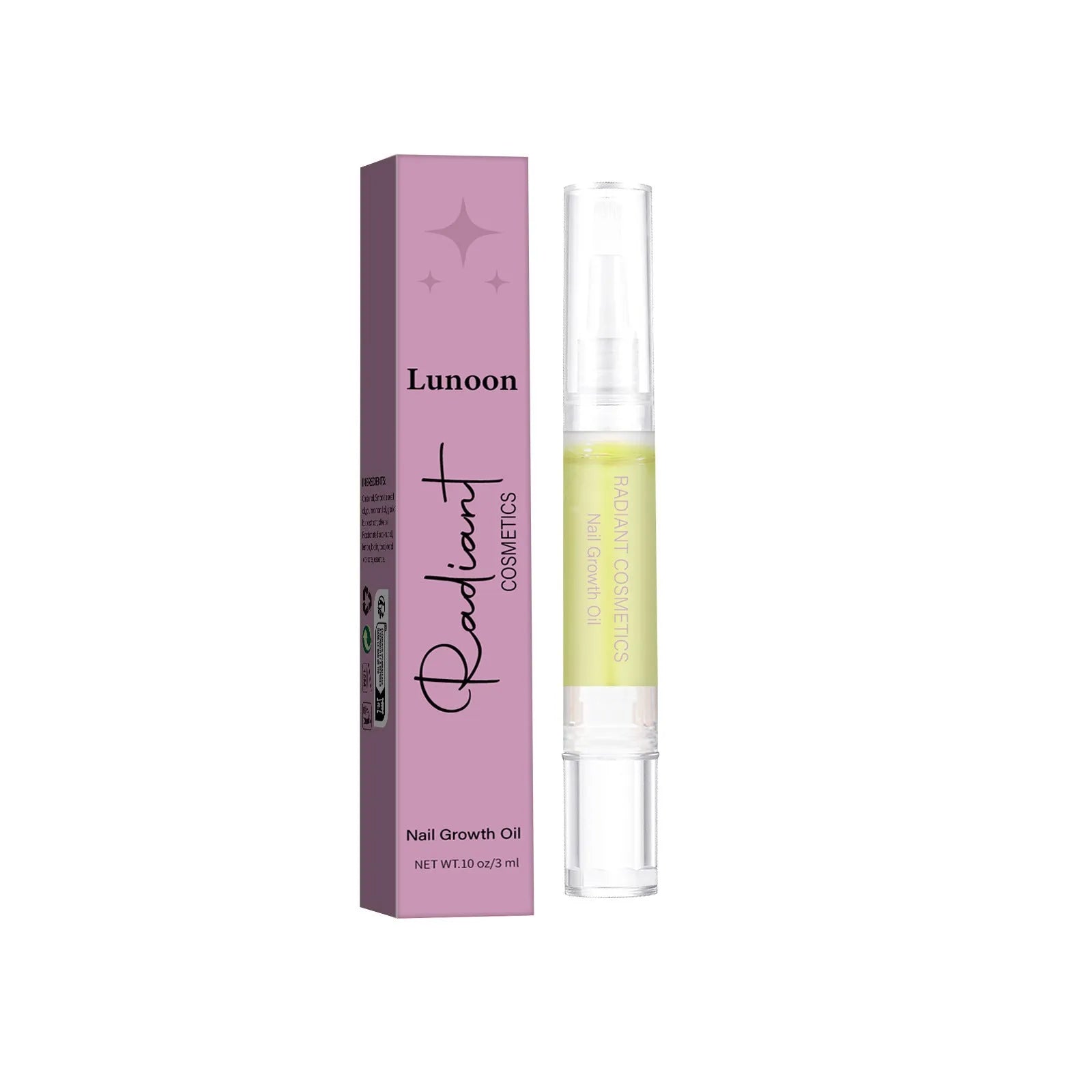 3ml bottle of clear nail growth treatment oil with a dropper applicator.