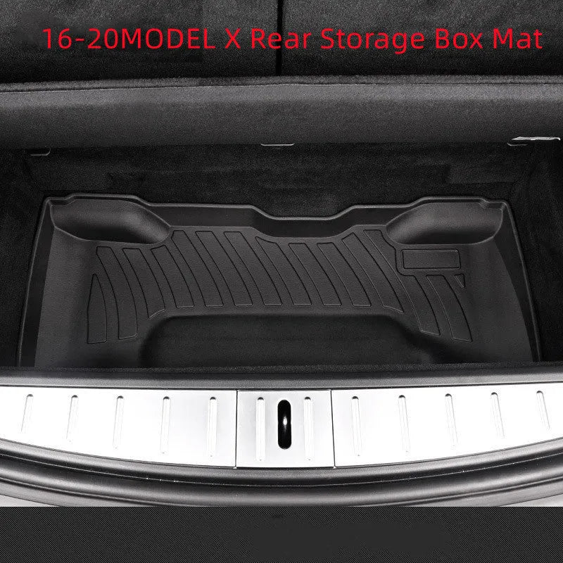 Rubber floor mat with TPE footrest for Tesla Model 3, Y, S, and X cars