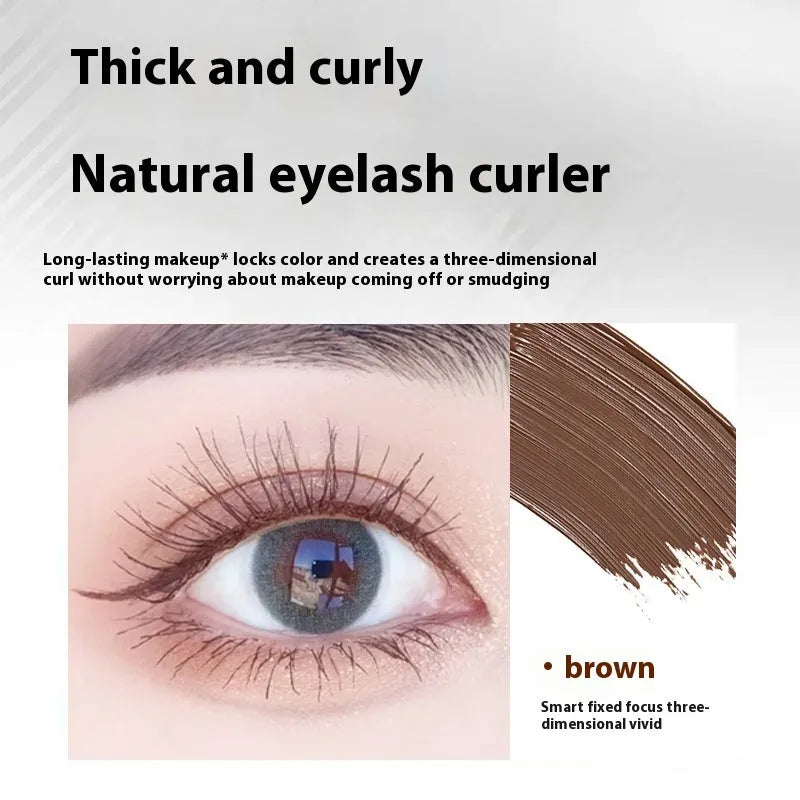 Waterproof mascara in steel tube with black and brown colour options and optional eyelash curler