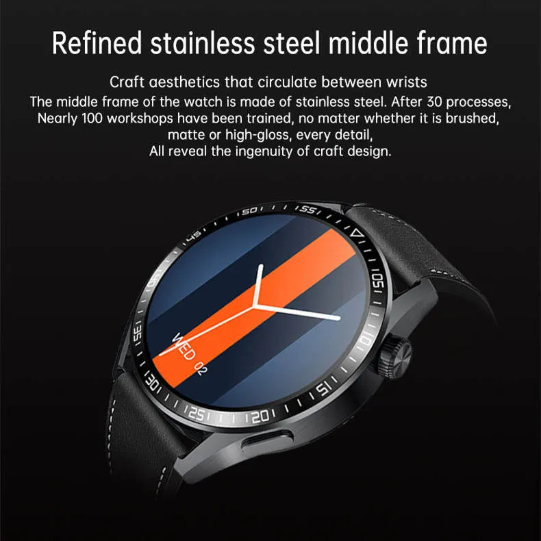 Black GS3 Max smartwatch with a 1.35-inch touchscreen on a silicone wristband, showing a health stats display.