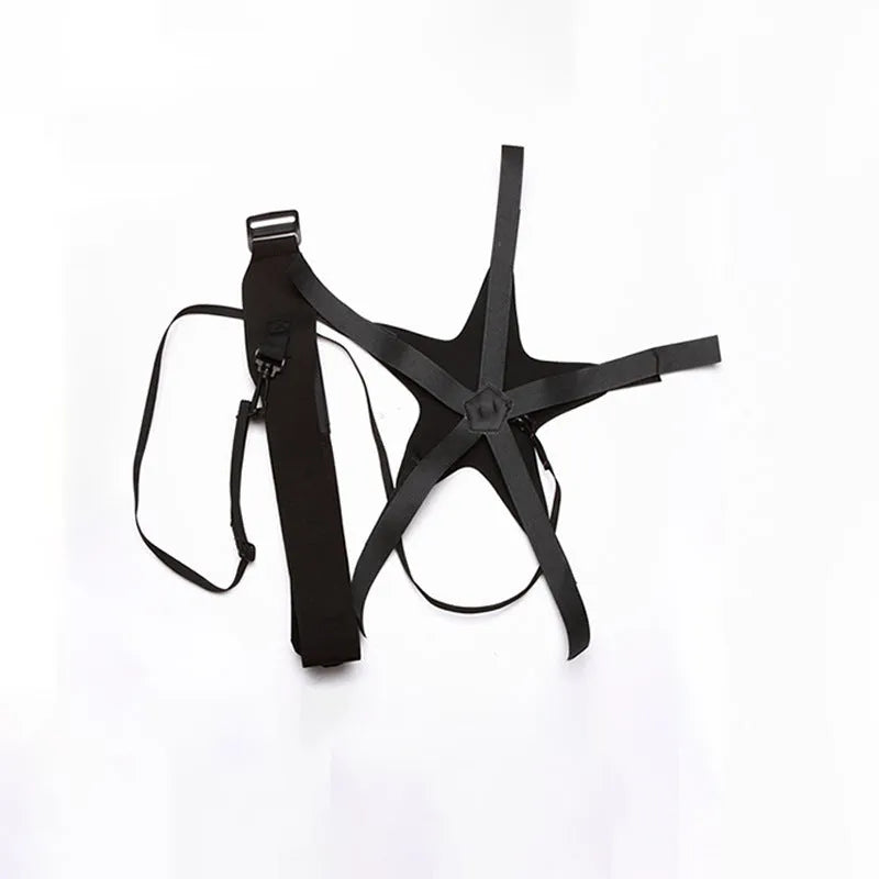 Black football juggling belt with a 2-metre tether for solo training and fitness exercises.