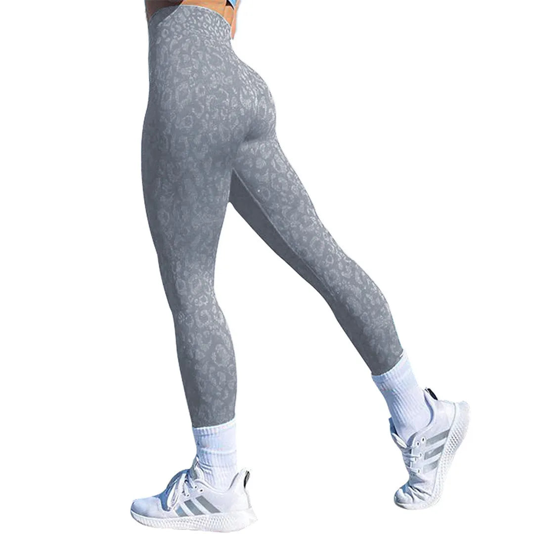 Women's booty lifting fitness leggings in camo and leopard print designs for gym and yoga workouts