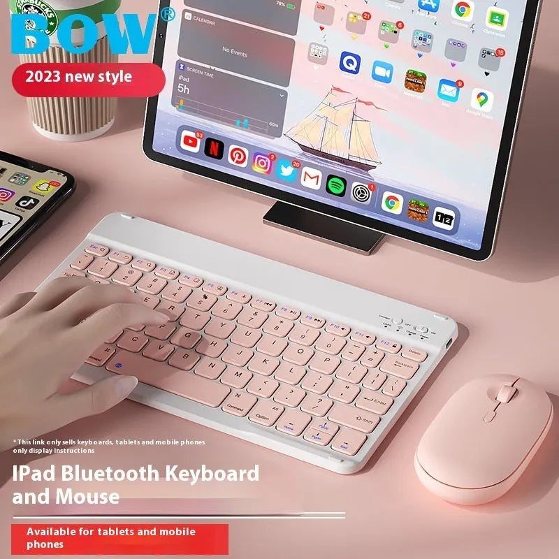 Bluetooth wireless keyboard with rechargeable battery in multiple colour options