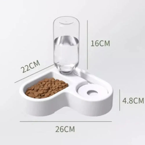 White food-grade pet water fountain for cats and dogs measuring 22x26x16cm