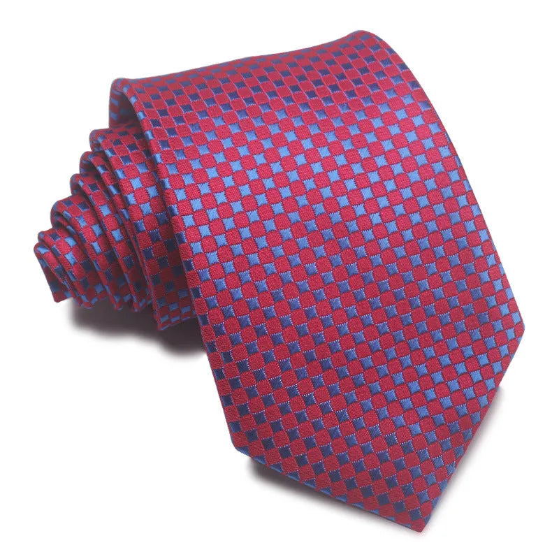8cm wide polyester jacquard tie with striped pattern in arrow shape for business wear