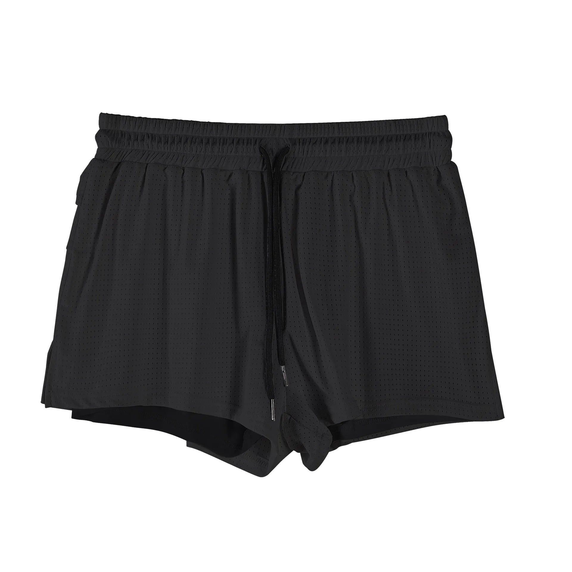Men's quick-drying nylon summer shorts in white or black with mid-waist design