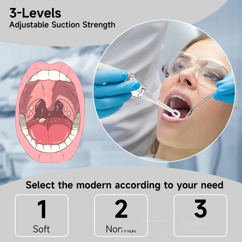 Tonsil stone removal tool with telescopic handle and two stainless steel ends for extraction and plaque scraping