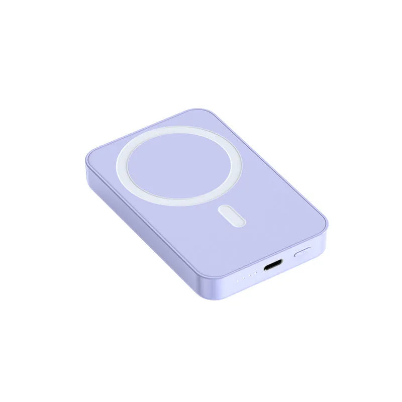Pink purple white magnetic wireless power bank with 20000mAh capacity and 20W output