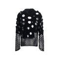 Men's black hooded sweater with pearl decoration and loose fit