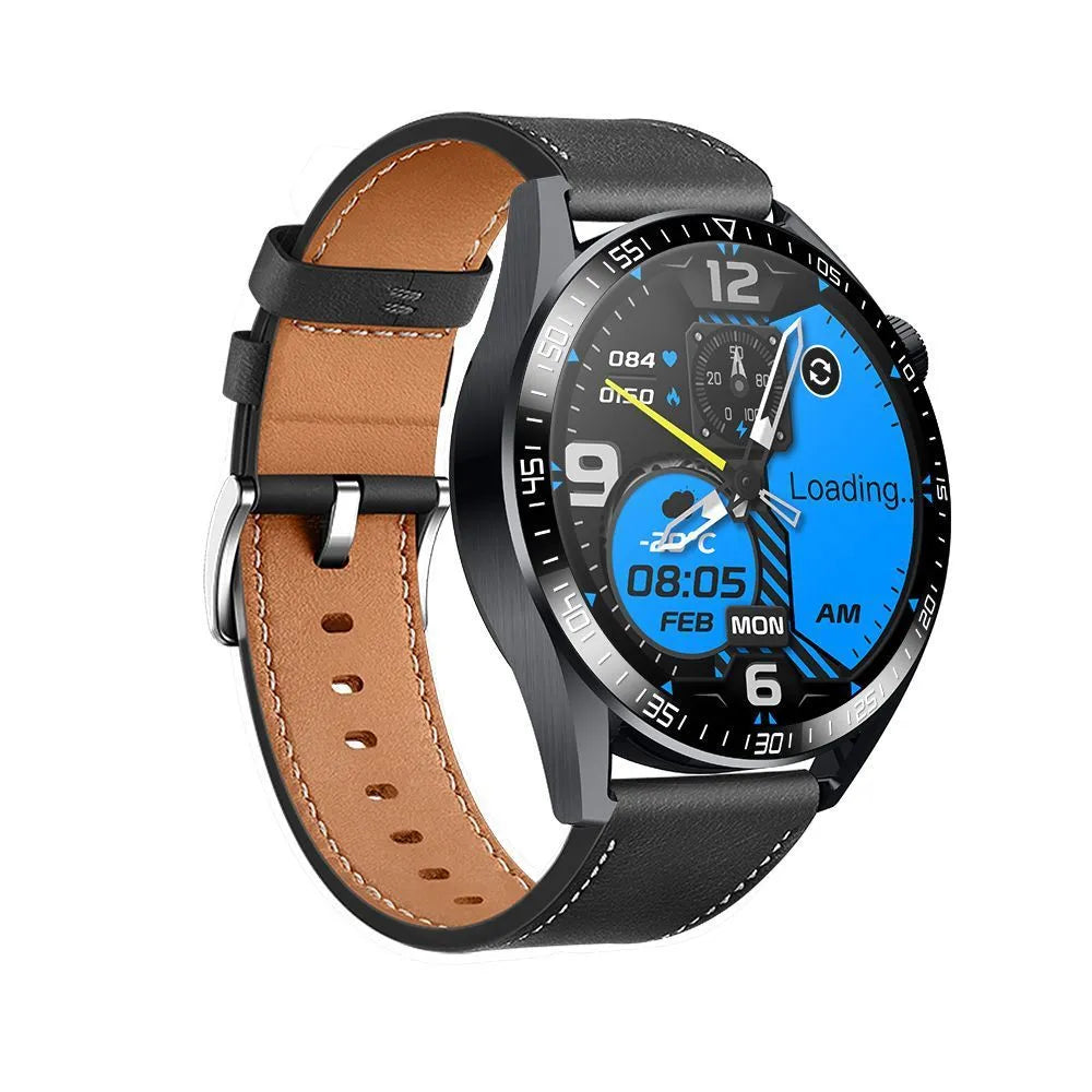 Black GS3 Max smartwatch with a 1.35-inch touchscreen on a silicone wristband, showing a health stats display.