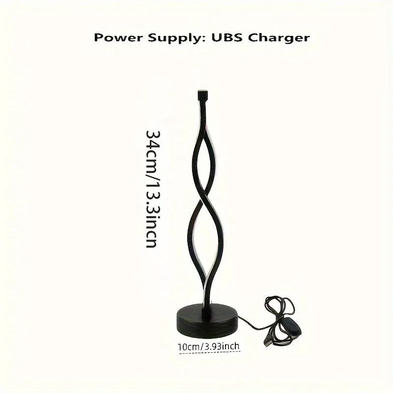 Black aluminium desk lamp with touch dimming controls showing three colour temperature settings