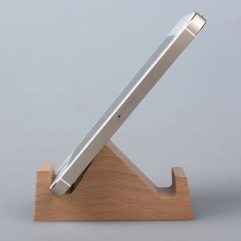 Resin mobile phone holder with beech wood animal design and coin storage compartment