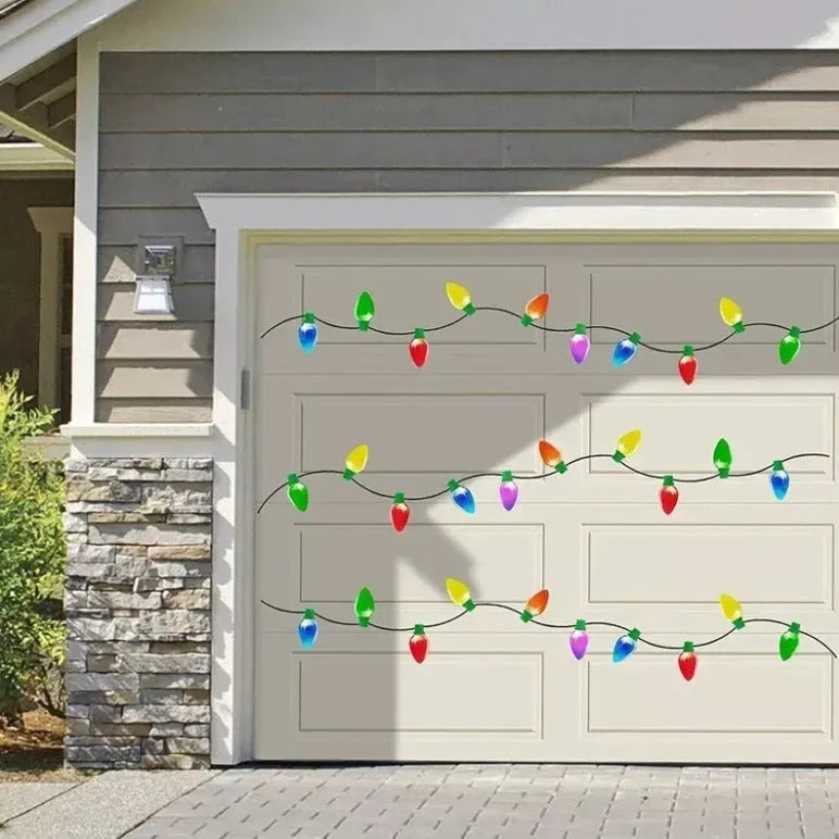 Christmas reflective magnetic bulb paste set with white honeycomb material and magnetic backing
