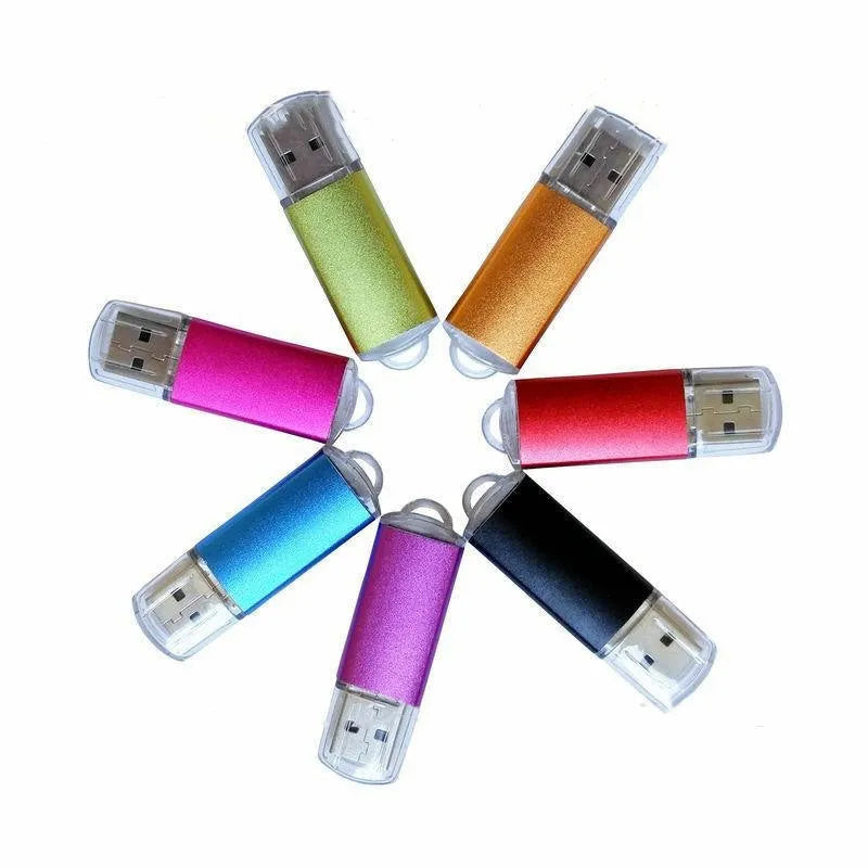 Software encryption USB dongle with metal shell showing multiple colour options including black blue gold green purple red and rose red