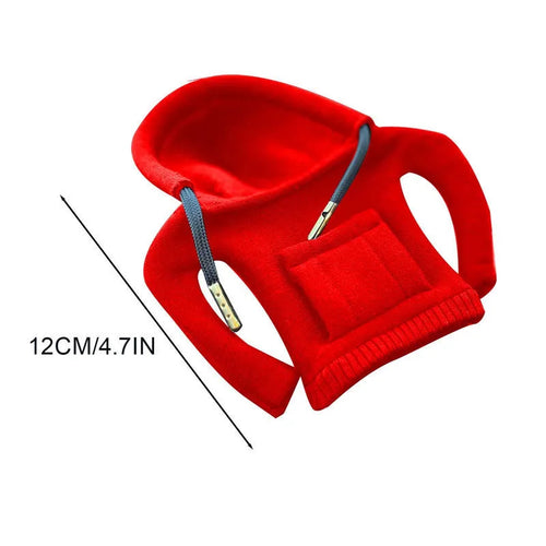 Pure cotton car gear lever sweater decoration in multiple colours on a gear stick.