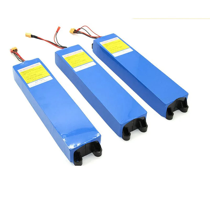 36V electric scooter lithium battery pack showing three capacity options: 10.4Ah, 7.8Ah and 6.6Ah