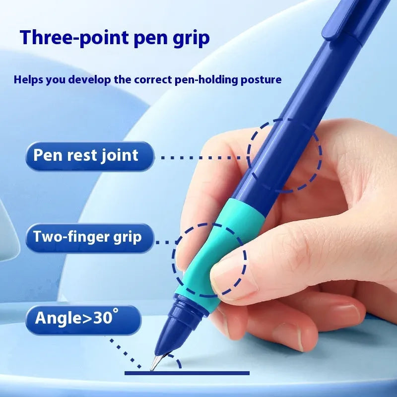 Boxed student posture correction pen in blue, green, purple, and orange colour options.