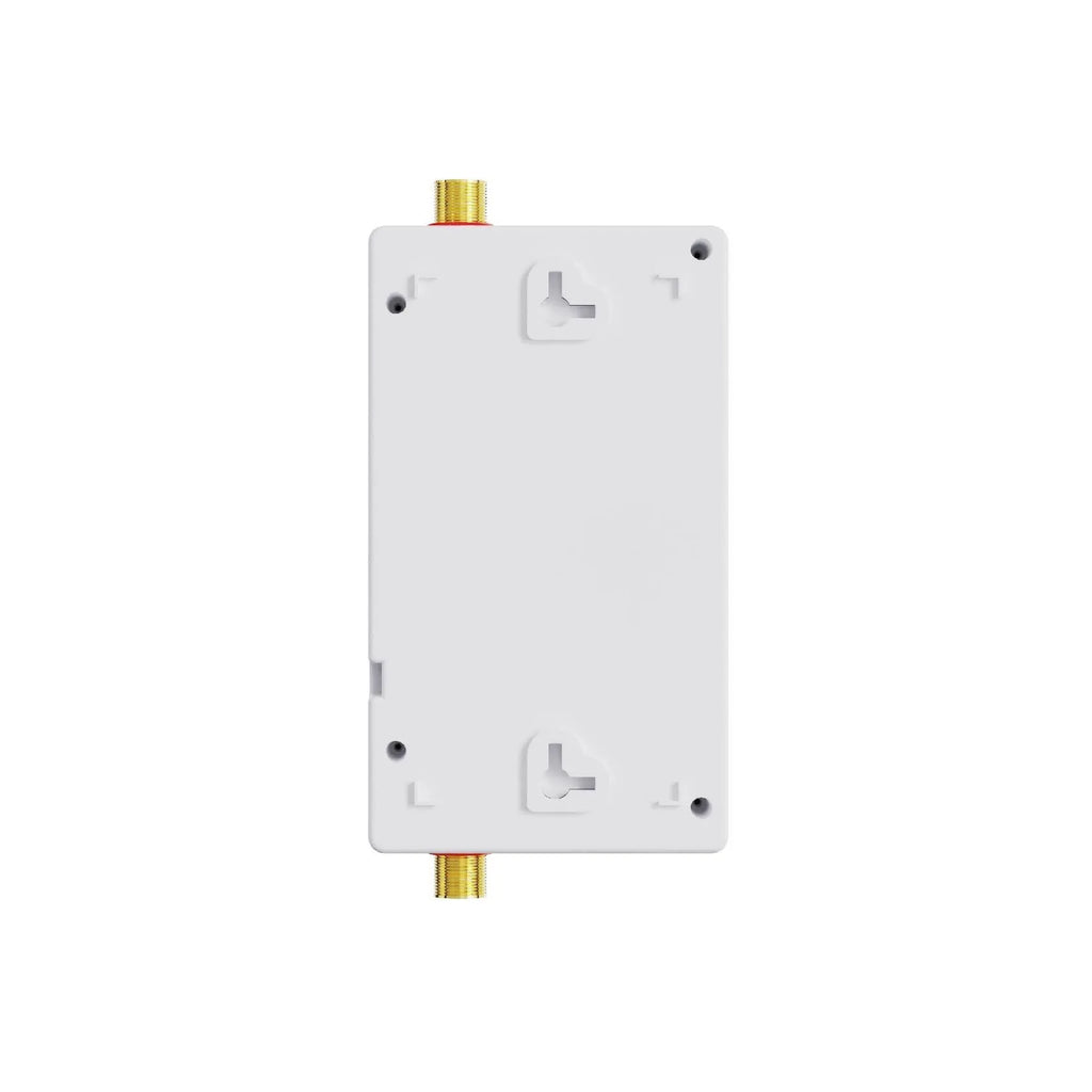 Small constant temperature water heater with LED touch screen display in gold, silver, or white finish