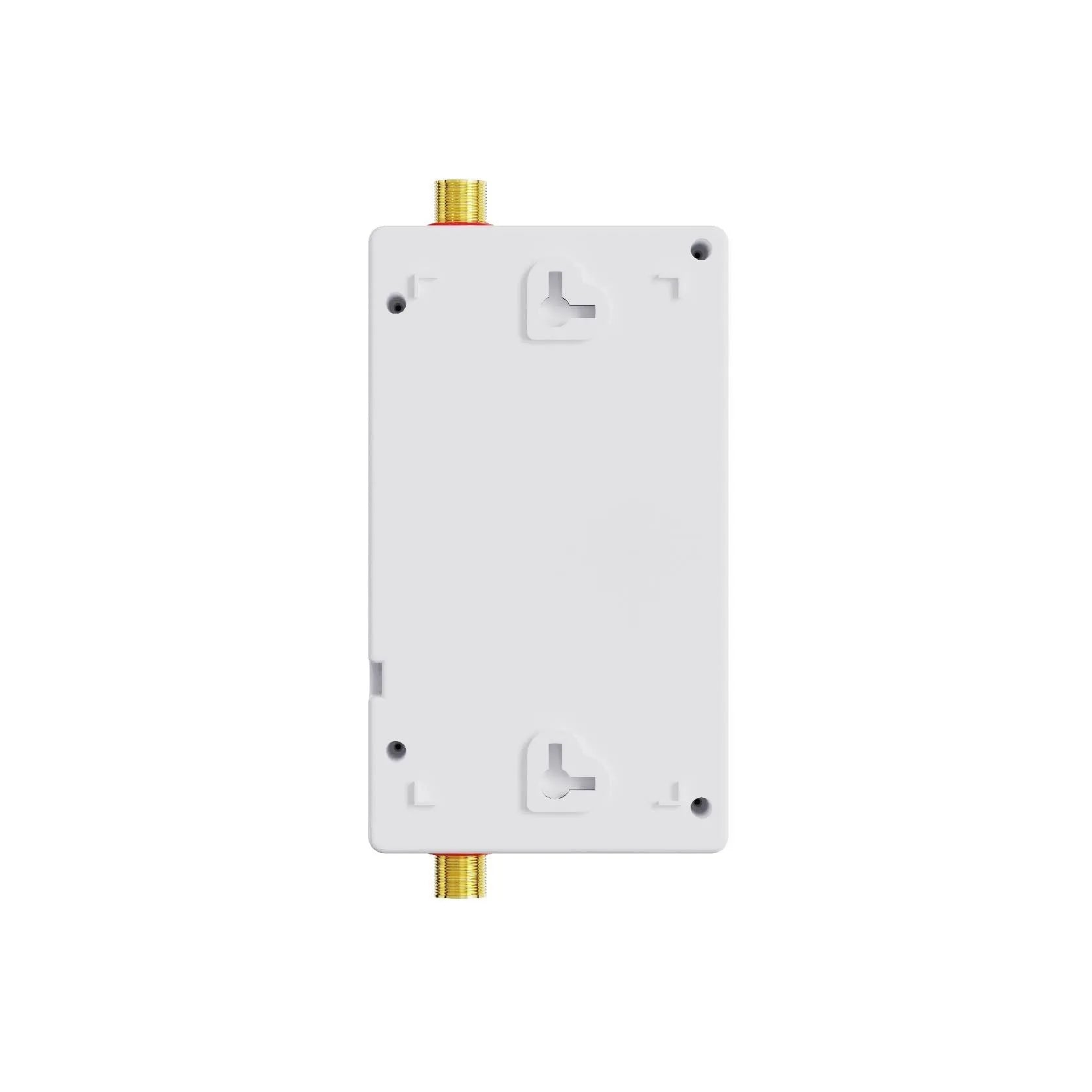 Small constant temperature water heater with LED touch screen display in gold, silver, or white finish