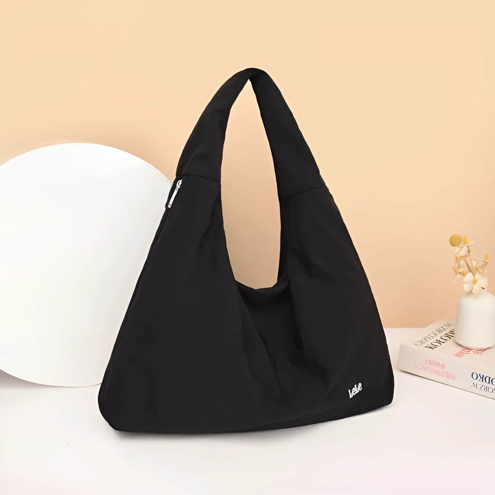 Heart-shaped women's nylon underarm bag in crossbody style with large capacity