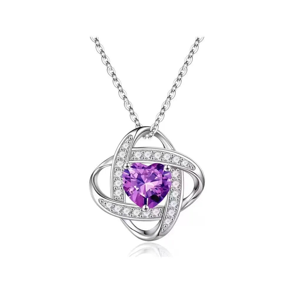 Women's copper heart pendant necklace with electroplated finish in one of five platinum colours.