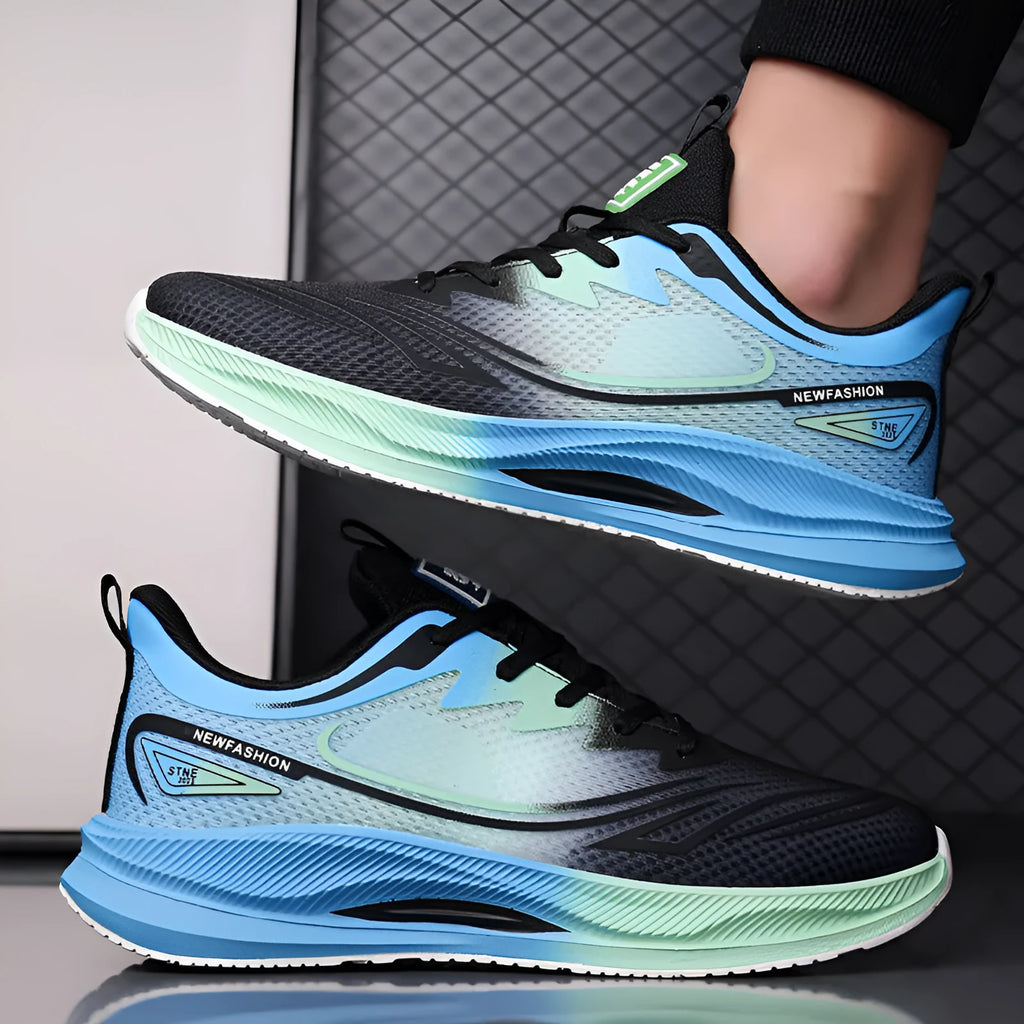 Men's lightweight casual shoes with mesh upper and rubber sole in multiple colours