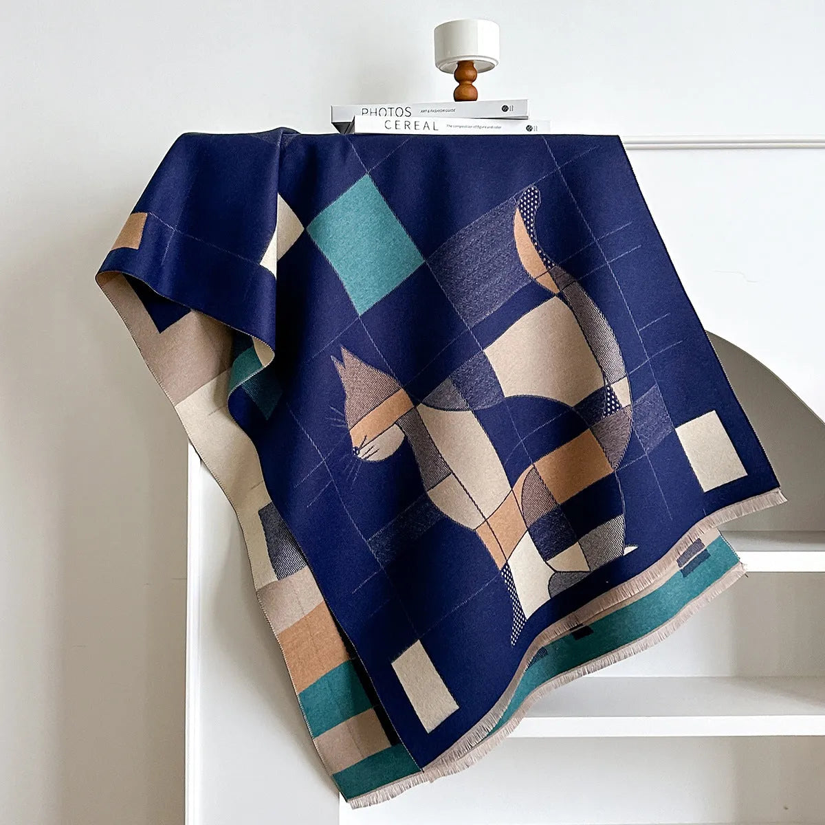 European style imitation cashmere shawl scarf in various colours showing 185x65cm dimensions