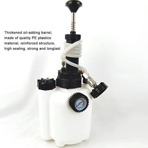 White 3-litre automotive brake fluid bleeder tank and service tool