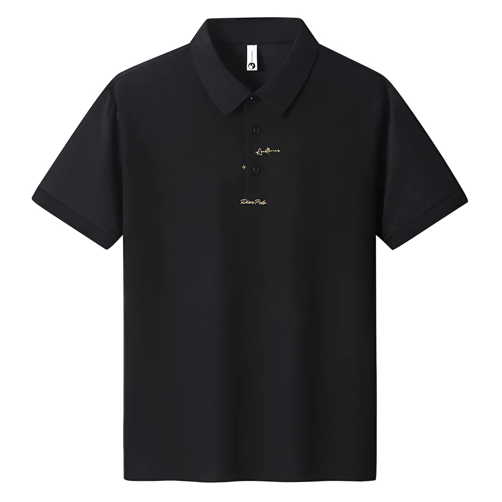 Men's loose fit cotton casual T-shirt in various colours on a size chart background.