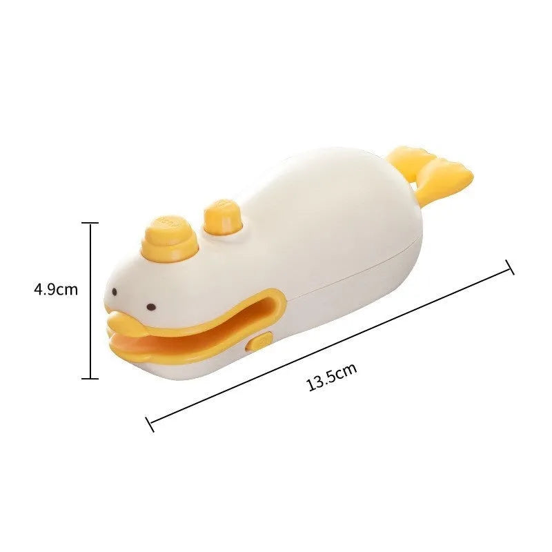 Small yellow duck design rechargeable plastic bag sealing machine with charging cable