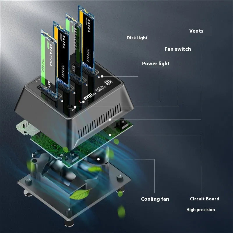 Aluminium alloy M2 dual protocol SSD base with European standard K30174P2 colour coding