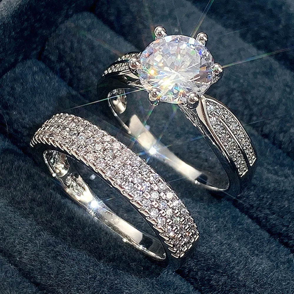 White gold colour alloy combined wedding ring bracelet with geometric design and round elements