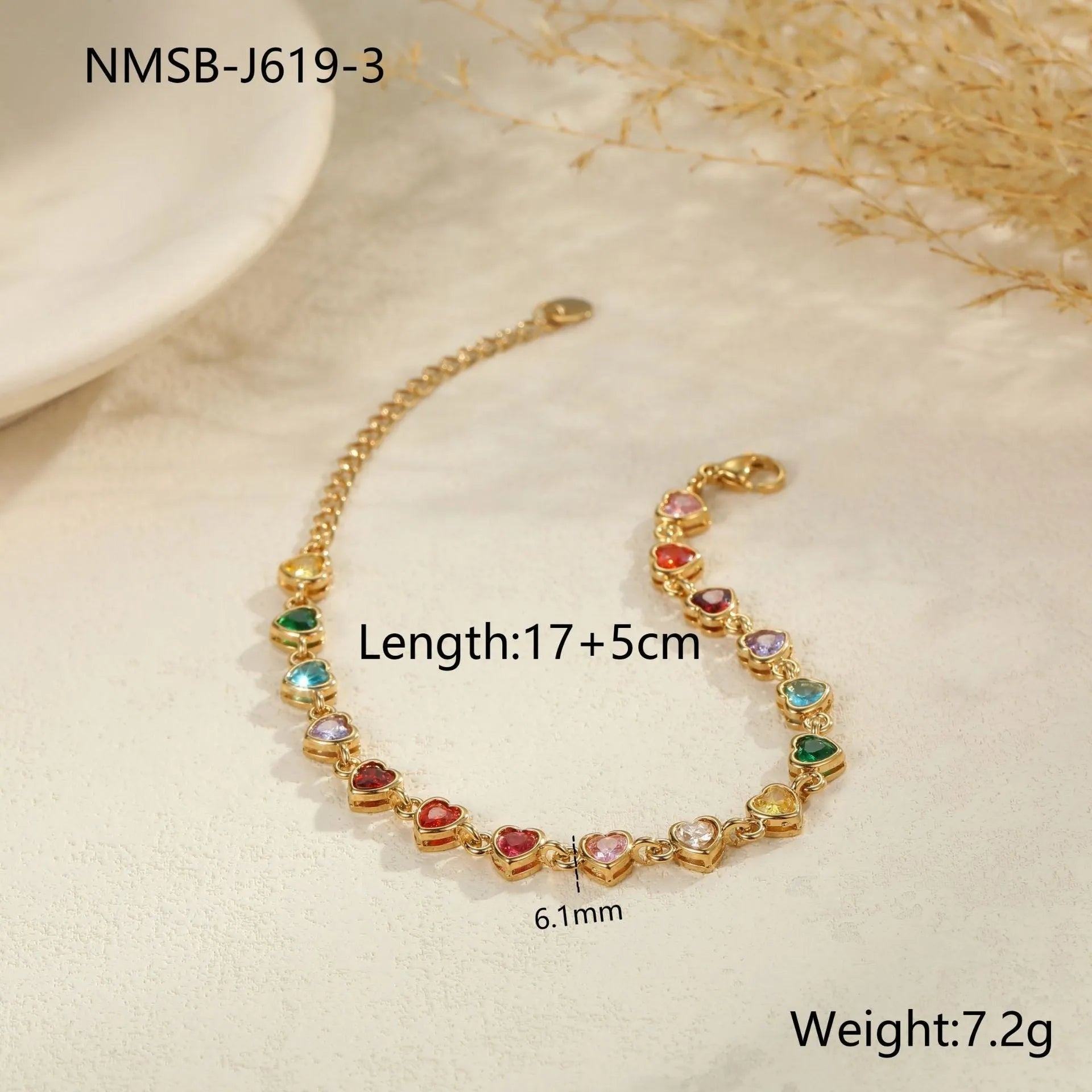 Women's stainless steel bracelet with 18K electroplating in gold or silver with geometric shapes