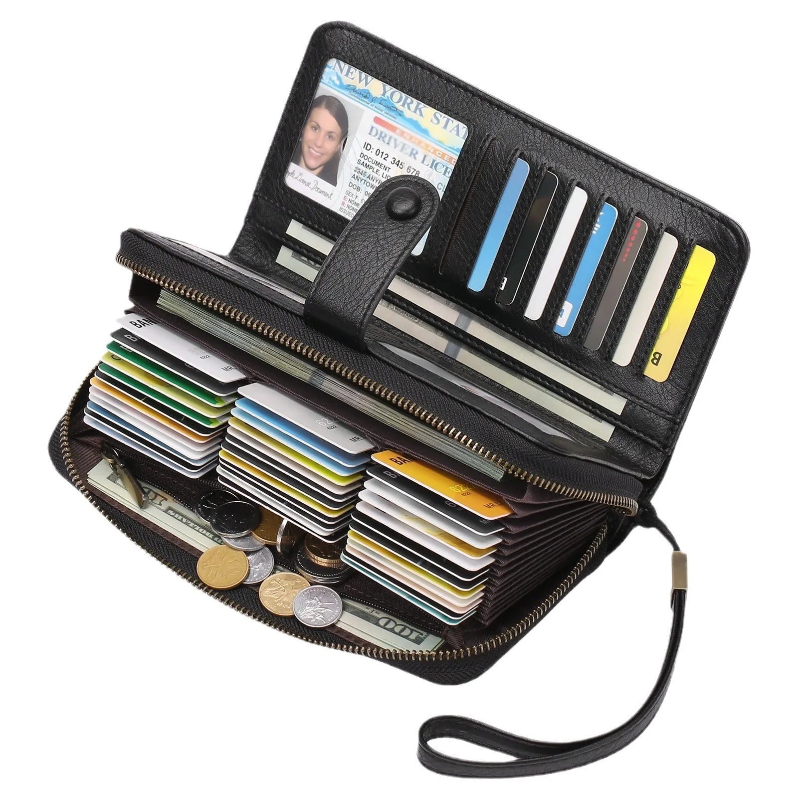 Women's expanding card holder wallet with anti-theft RFID protection in multiple colour options