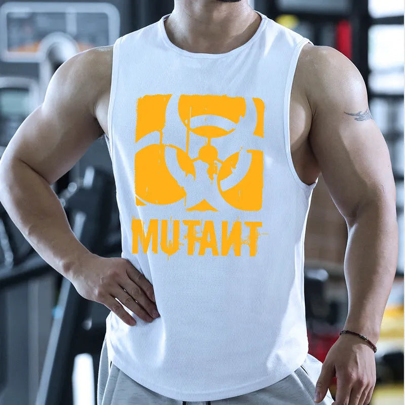 Men's loose fit polyester training waistcoat in multiple colour options including semicircle patterns